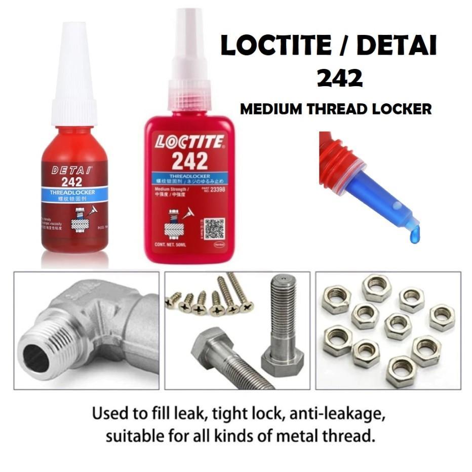 Loctite Detai Thread Locker Lem Penguat Baut Perekat Baut Medium