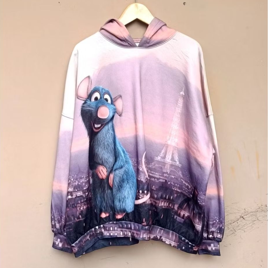 Bershka x disney ratatouille 3d hoodie oversize rare