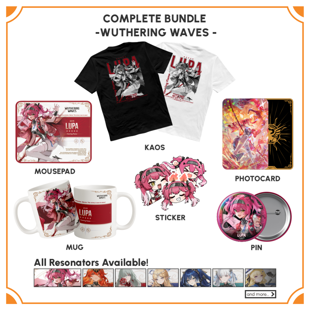 COMPLETE BUNDLE - REQUEST KARAKTER Wuthering Waves. Kaos, Photocard, Sticker, Mousepad, Mug, Metal P
