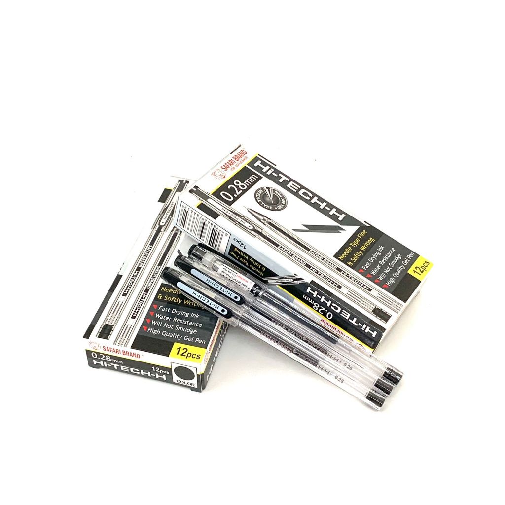 (1pack) Pulpen/Gel Pen Hi-Tech-H Hi-Tech Hitech Hi-Tec Hitec Murah Safari eds-on 0.28 mm