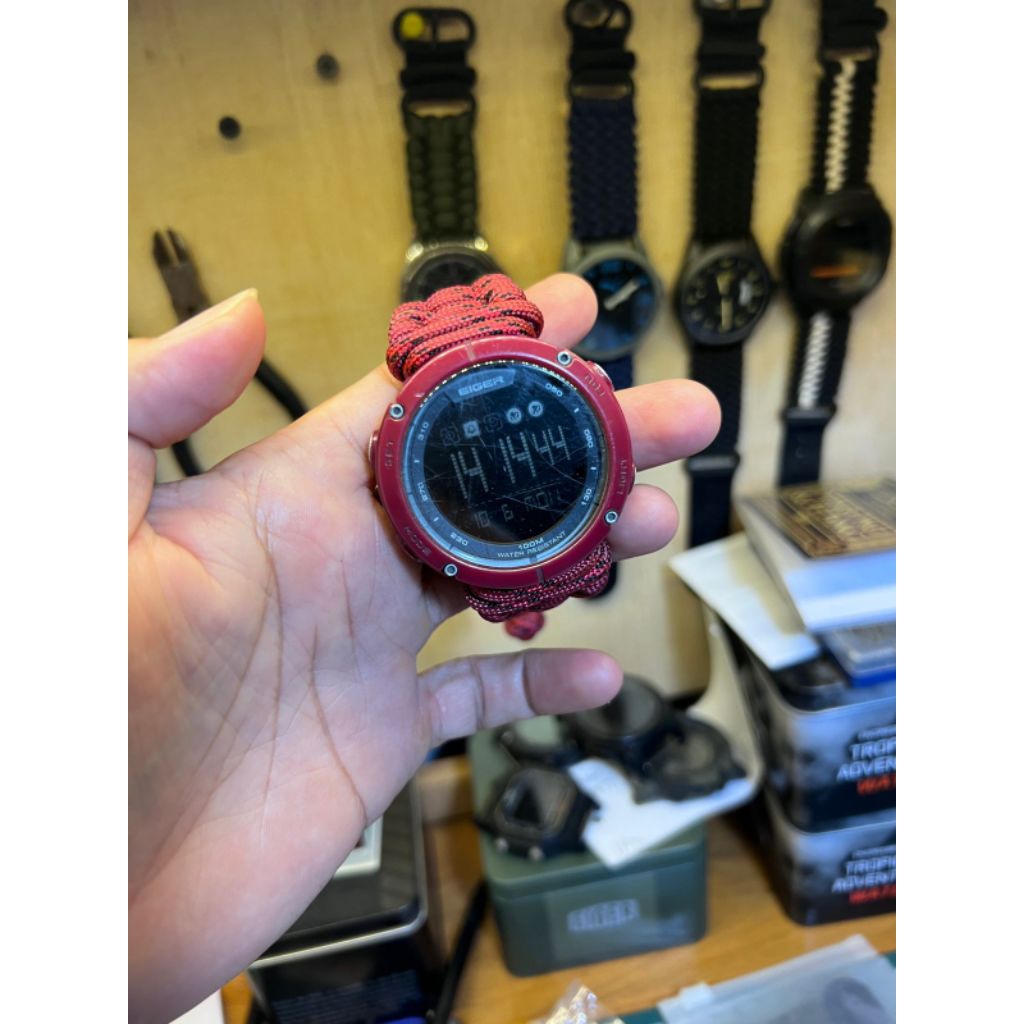 New & Preloved Jam Tangan Eiger Cleeve Purple strap Paracord Free Gift