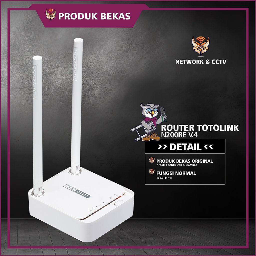 ROUTER TOTOLINK N200RE V.4 BEKAS/SECOND + ADAPTOR