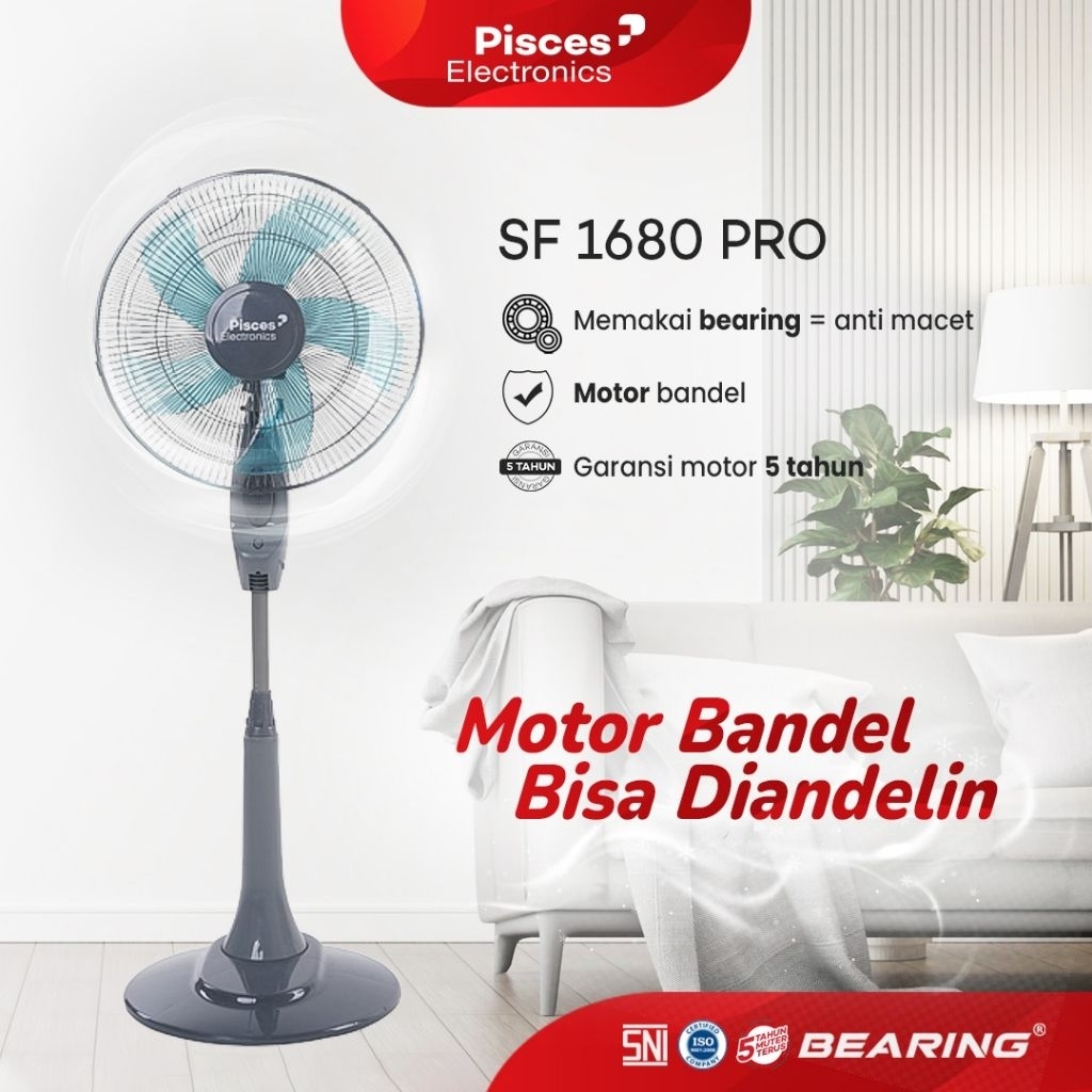 Kipas Angin Berdiri Pisces SF 1680 PRO (16 Inch)
