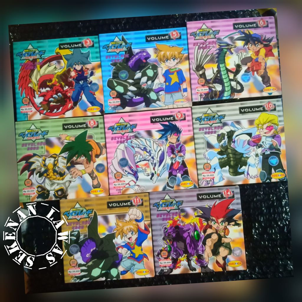 VCD Beyblade 2002 Vol.3,5,6,8,9,10,11,14 / Original / Dubbing Indonesia (Disc Ada Baret Halus Pemaka