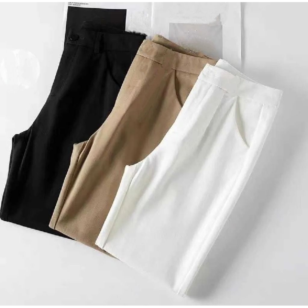 LSP Celana panjang wanita Celana scuba pants celana pencil putih celana baggy pants