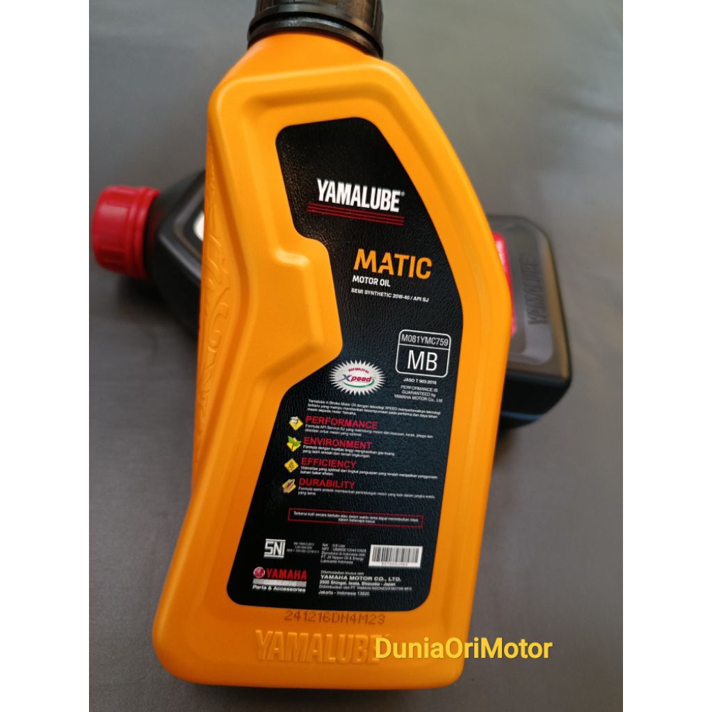 Yamalube matic motor oil 20W-40 0,8 liter 20W-40  Mio, Fino, Xride, Xeon, NMAX, Lexi,Aerox