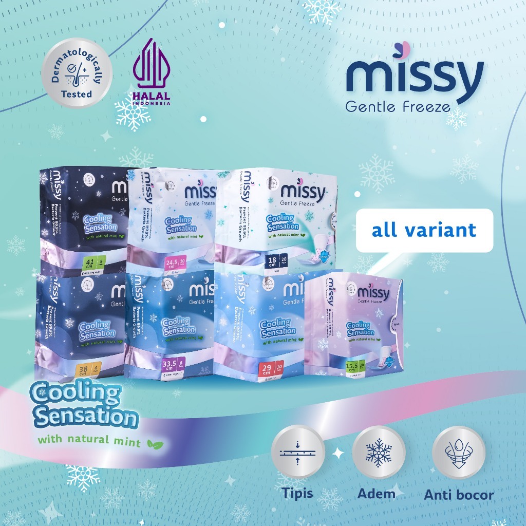 MISSY Pembalut Wanita Anti Bocor | Day Mini Night Pantyliner | Anti Bocor