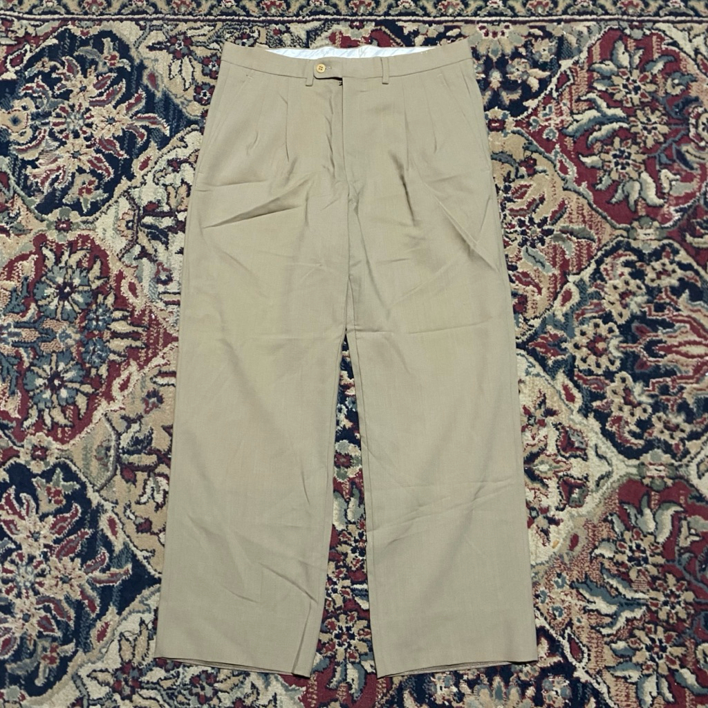 Ermenegildo Zegna Wool Pant Khaki Size 44 W41 L96 LPaha31 OL23 Lingkar Kepala 82 cm Panjang 96 cm Le