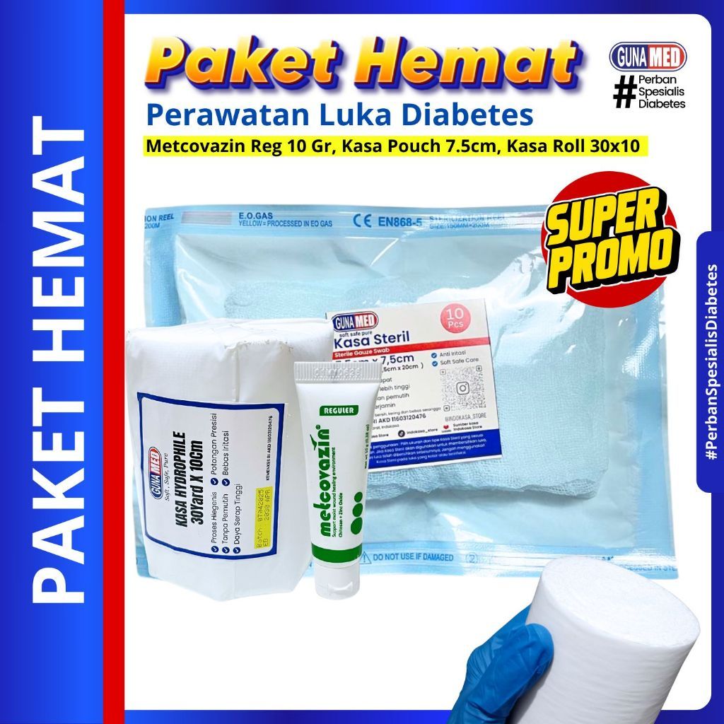 PAKET HEMAT PERAWATAN LUKA / 3 ITEM / PERAWATAN LUKA DIABETES