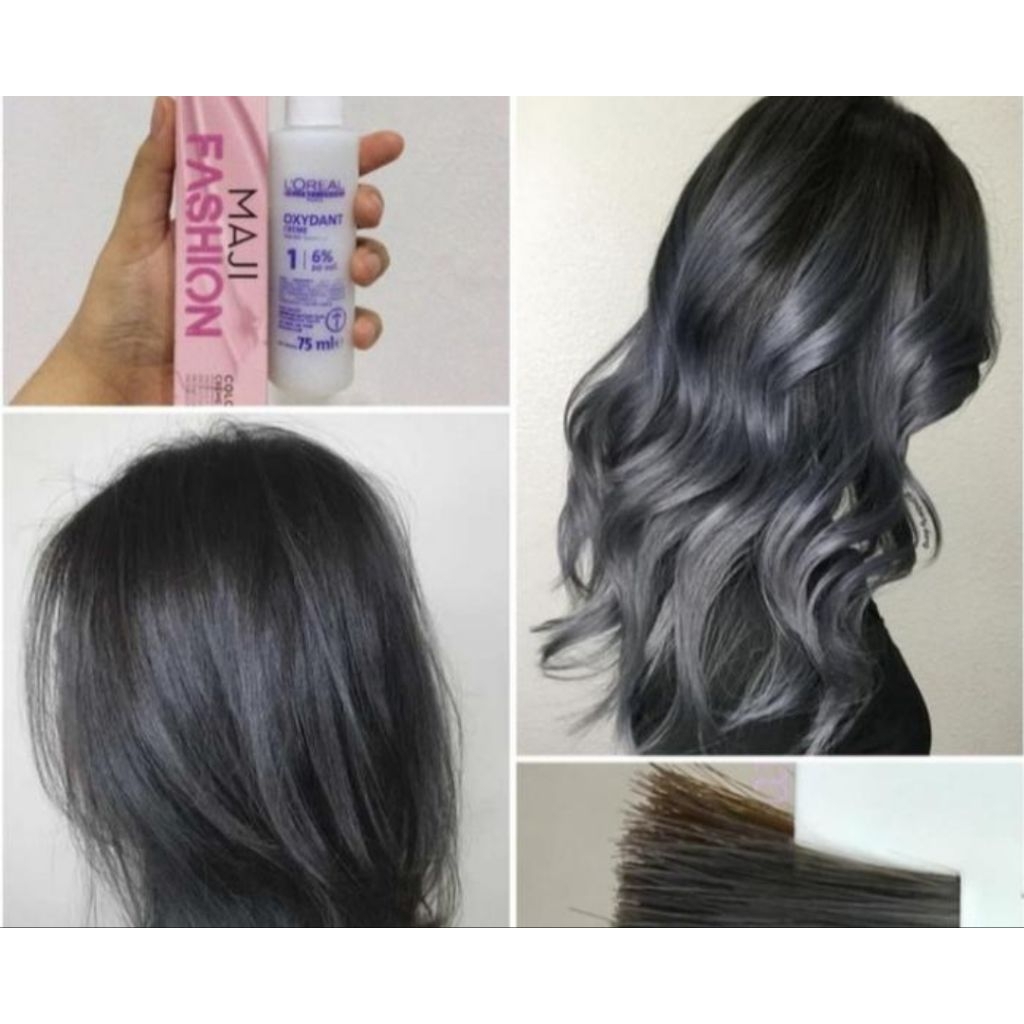 cat rambut Loreal
Maji FASHION 7.11 blue Steel pewarna rambut loreal cat + oxi 6%