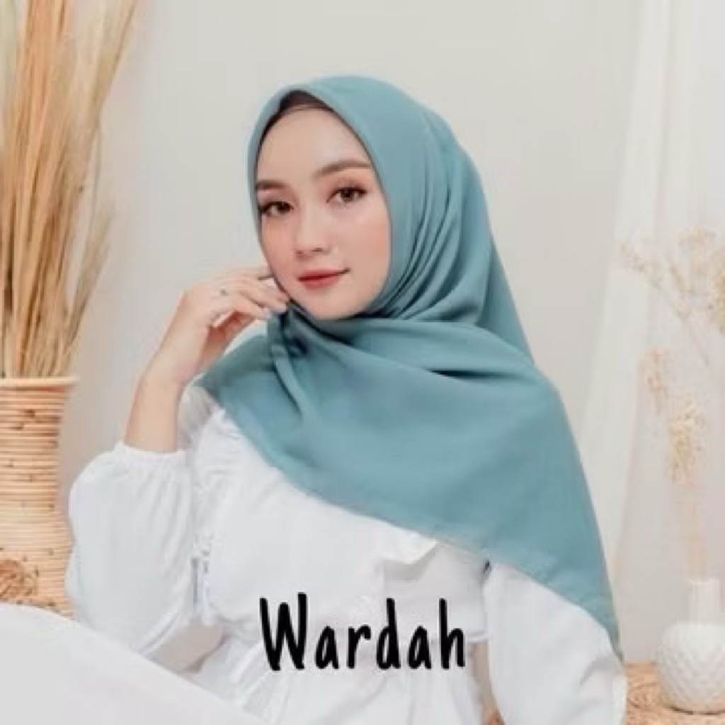Hijab Bella Square biru wardah || Hijab Segiempat Bella Square Pollycotton Warna biru wardah