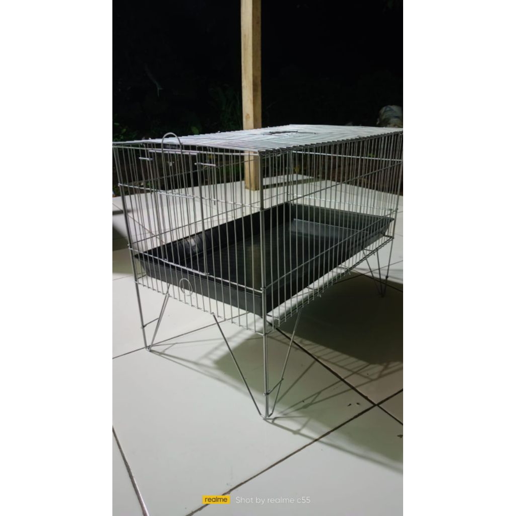Bak Keramba Mandi Burung Lipat Besi Anti Karat ukuran 56x35x43 Murai Kacer Lovebird , Keramba Mandi 