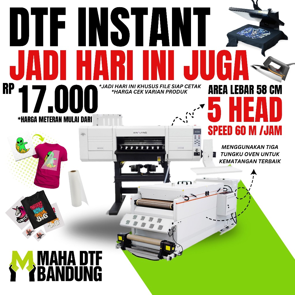 Print Sablon DTF Per Meter Instant Cepat