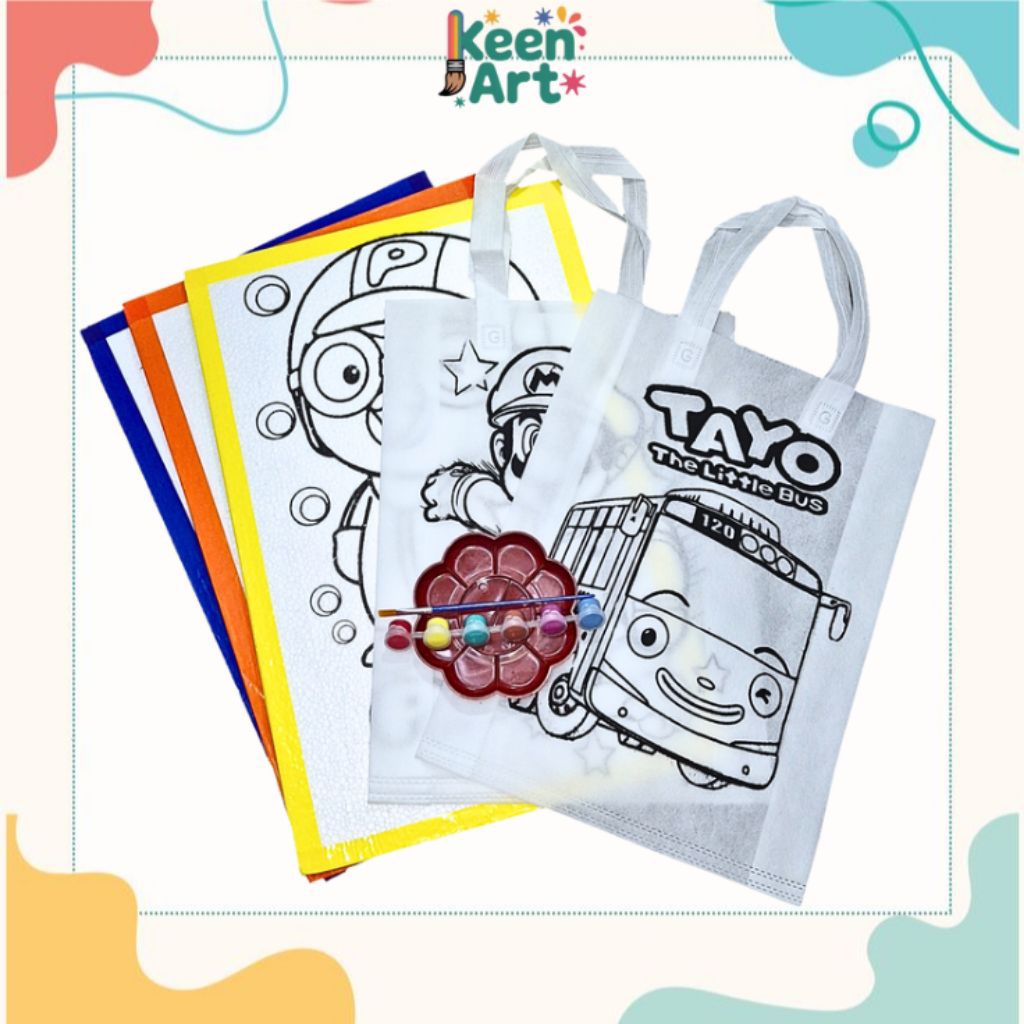Paket lukis styrofoam dan tas spundbond free alat lukis lengkap