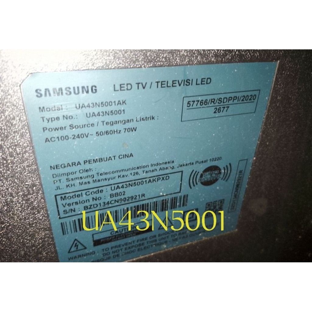 regulator psu tv led samsung UA43N5001 bekas normal