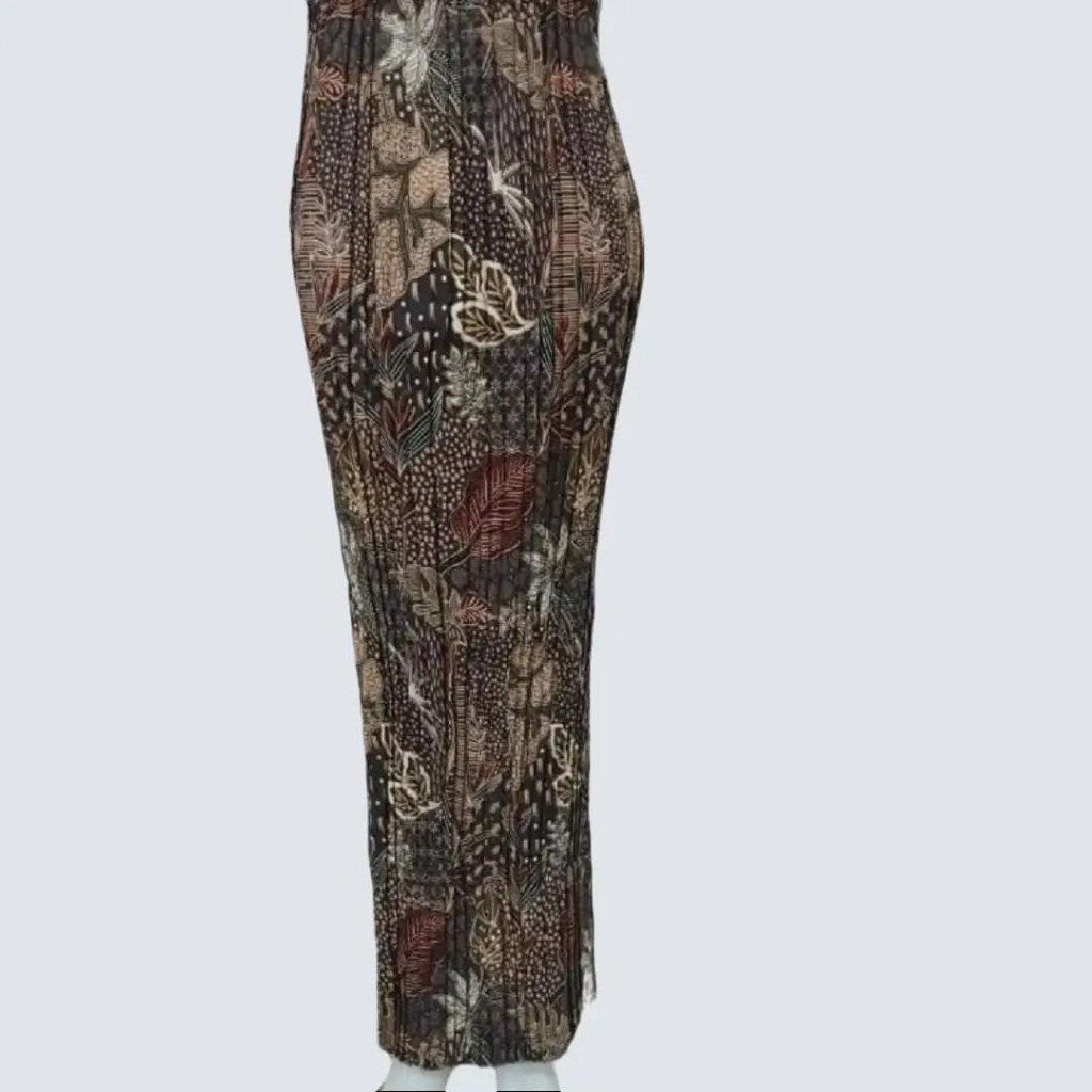 Rok Batik Wanita Model Plisket Bahan Semi Sutra Silky Motif 0043