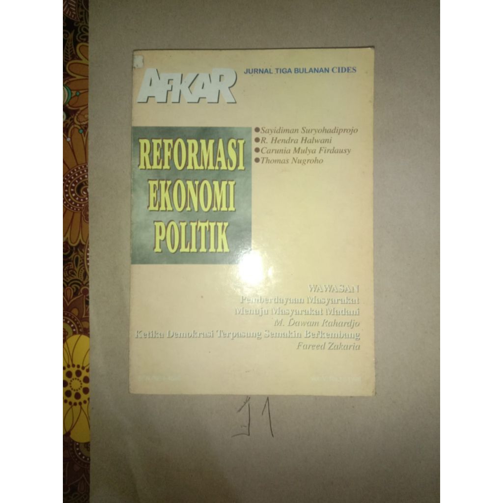 Buku Afkar Reformasi Ekonomi Politik