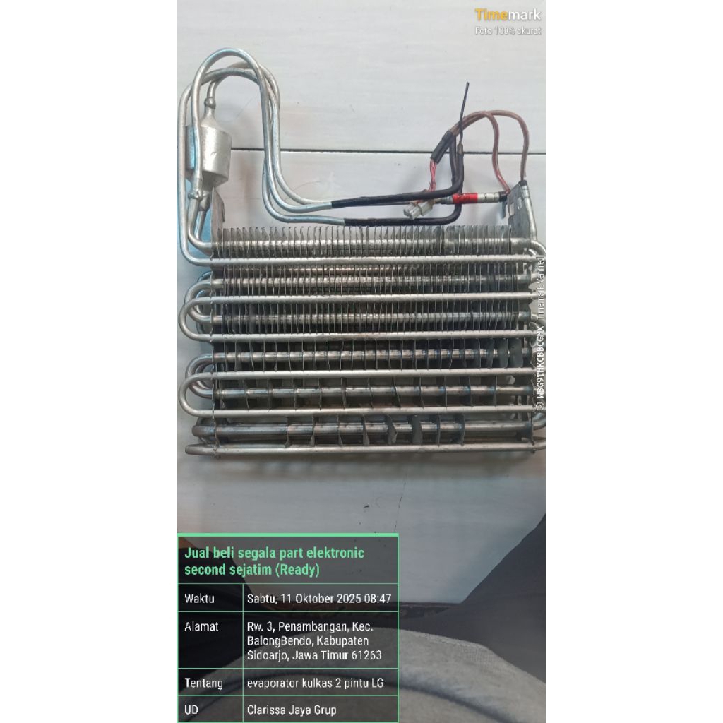 evaporator kulkas LG dua pintu