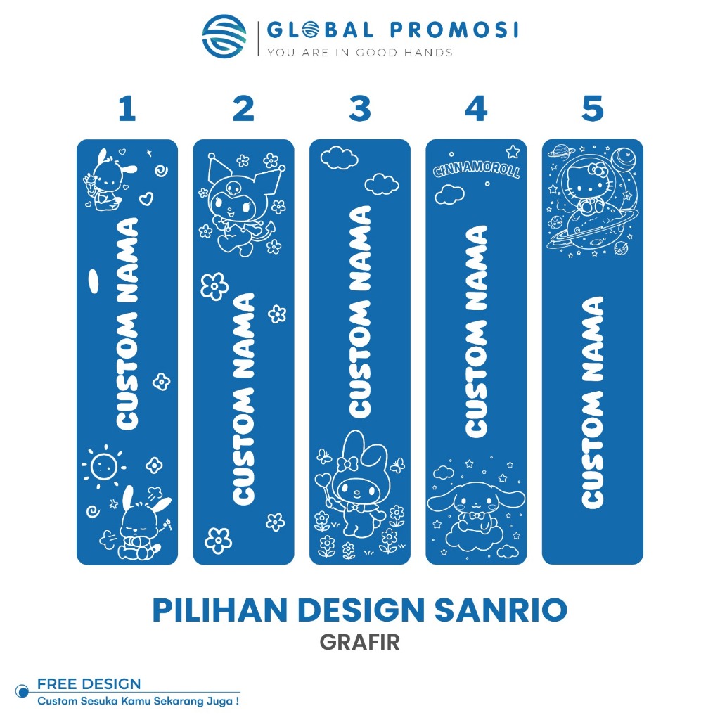 Pilihan Desain Tema Line art SANRIO Untuk Custom Tumbler Grafir