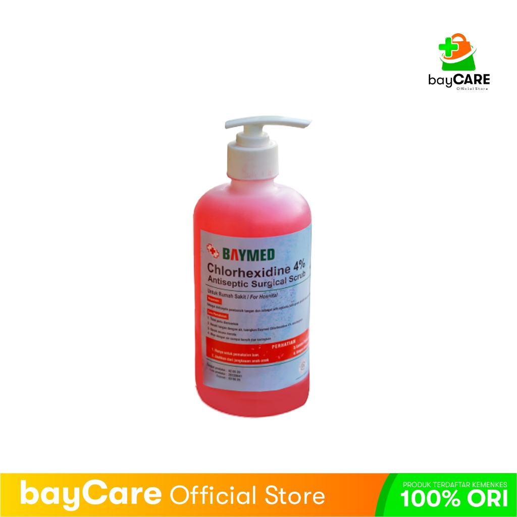 BAYMED Chlorhexidine 500ml - CHG 4% Handrub - Handwash - Handsanitizer