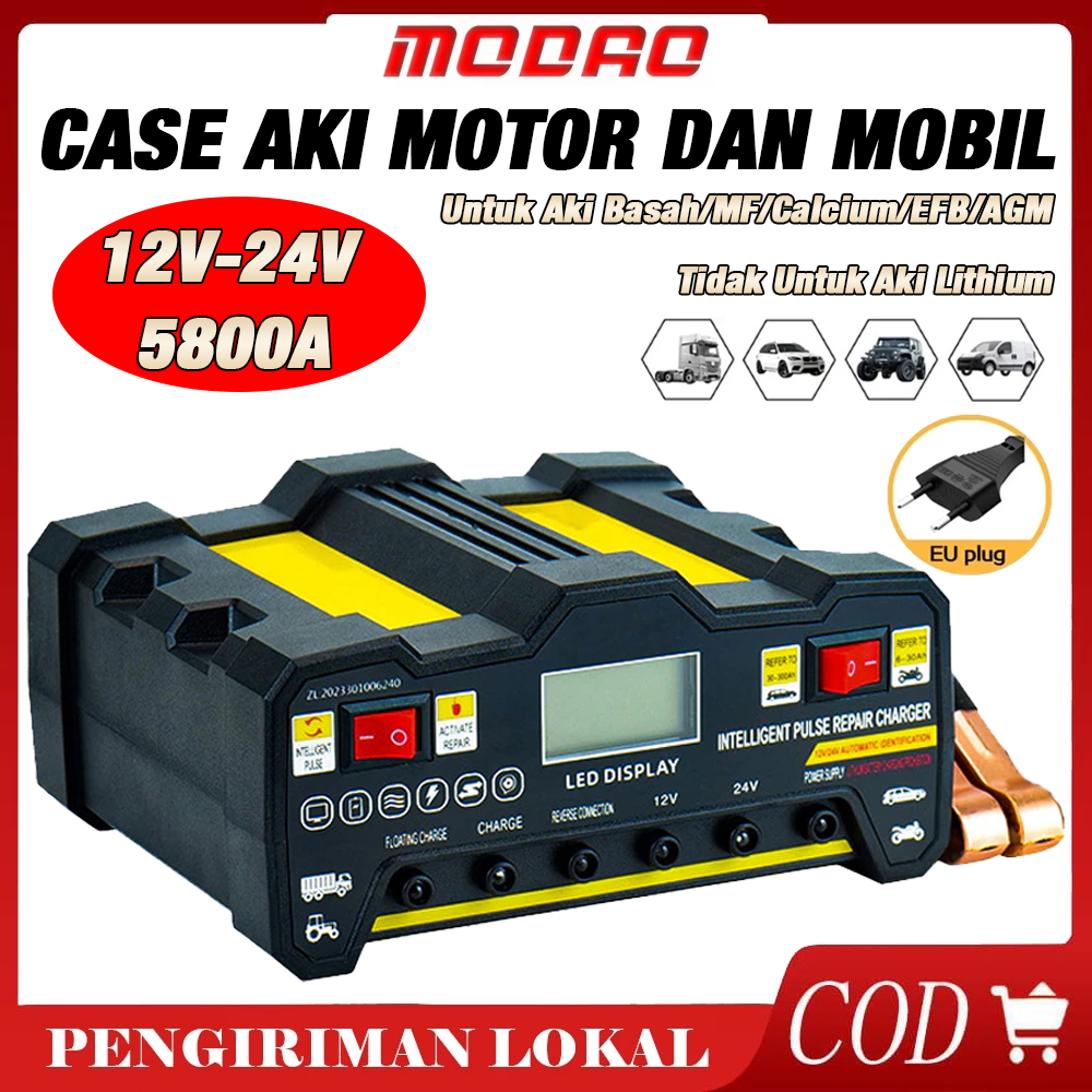 Charger Aki Mobil Motor 12V/24V 5800A Charger Aki Otomatis / Case Aki / Aki Charger / Casing Aki / C