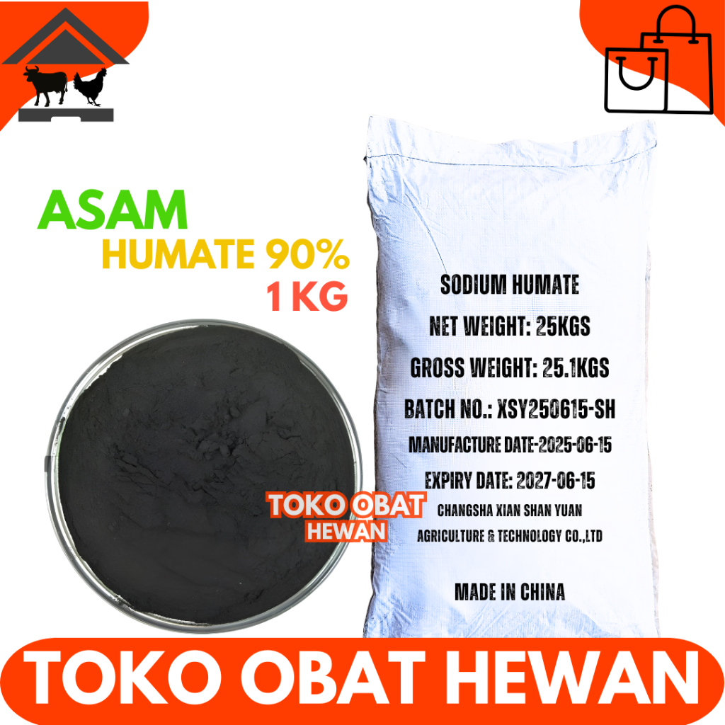 ASAM HUMAT 90% 1 KG PUTIH - HUMIC ACID - SODIUM HUMAT - SODIUM HUMATE - HUMID ACID - HUMIC ACID