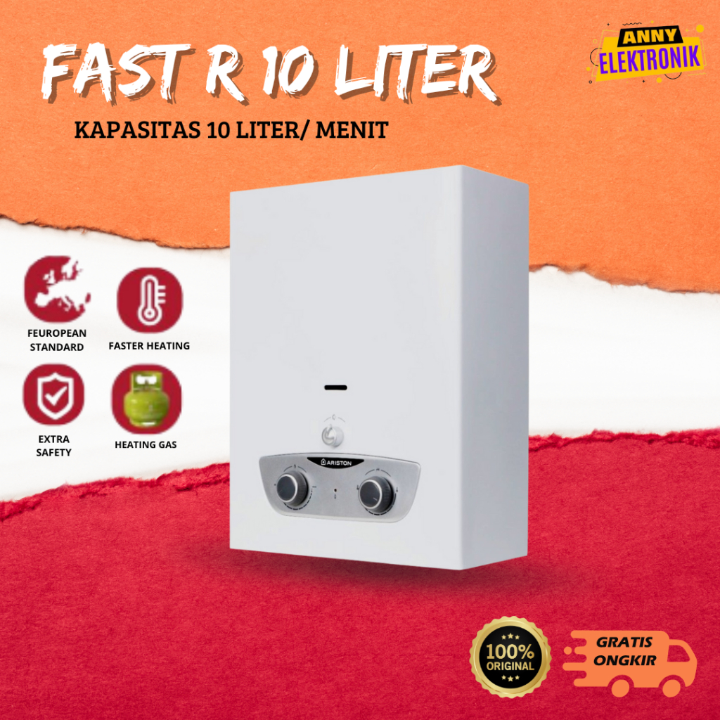Water Heater ARISTON FAST R 10 Liter - LPG