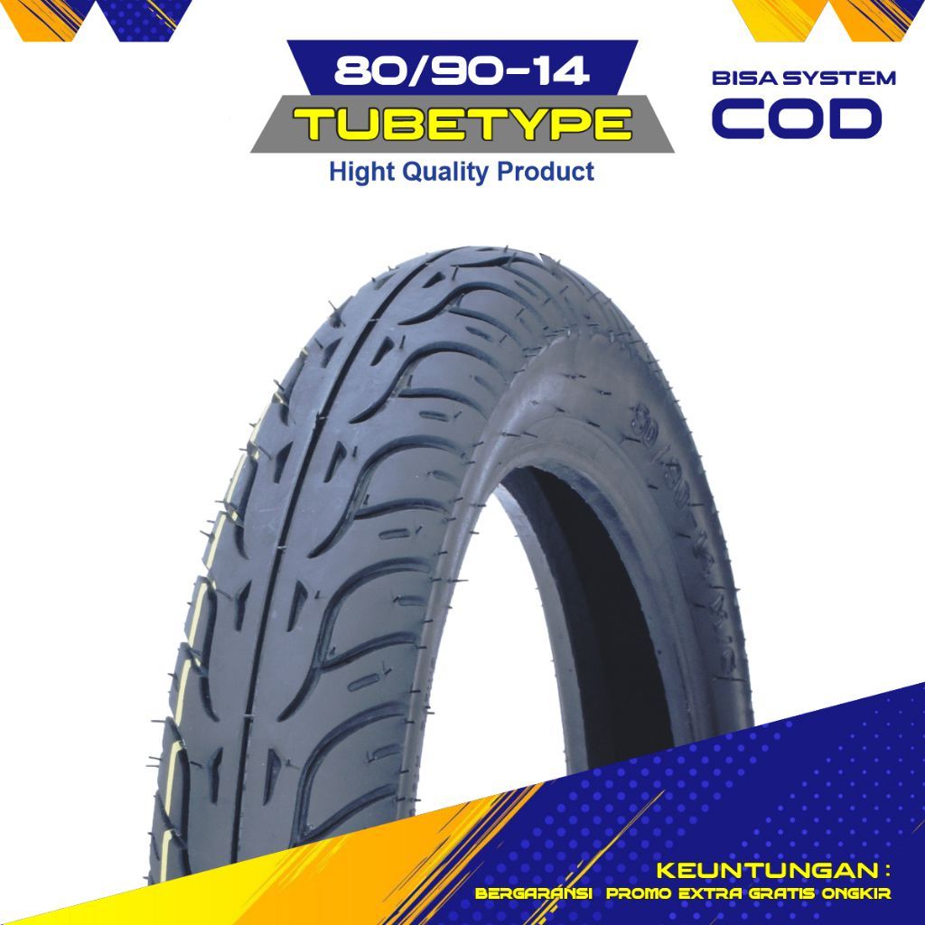 (Promo) Ban Motor Matic Luar Non-Tubles Ring 14 Ukuran 80/90 dan 90/90 Ban Motor Murah Ban Motor Bea