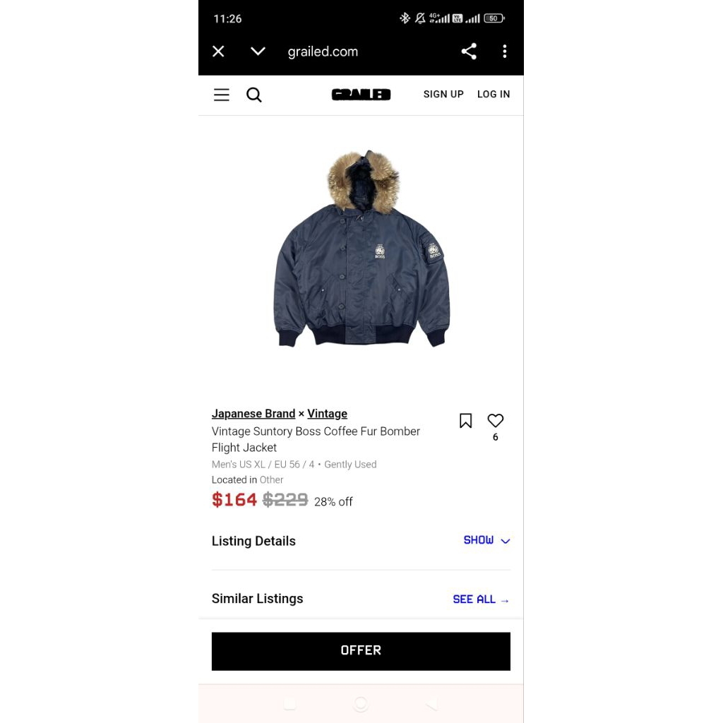 Jaket Bomber Vintage second