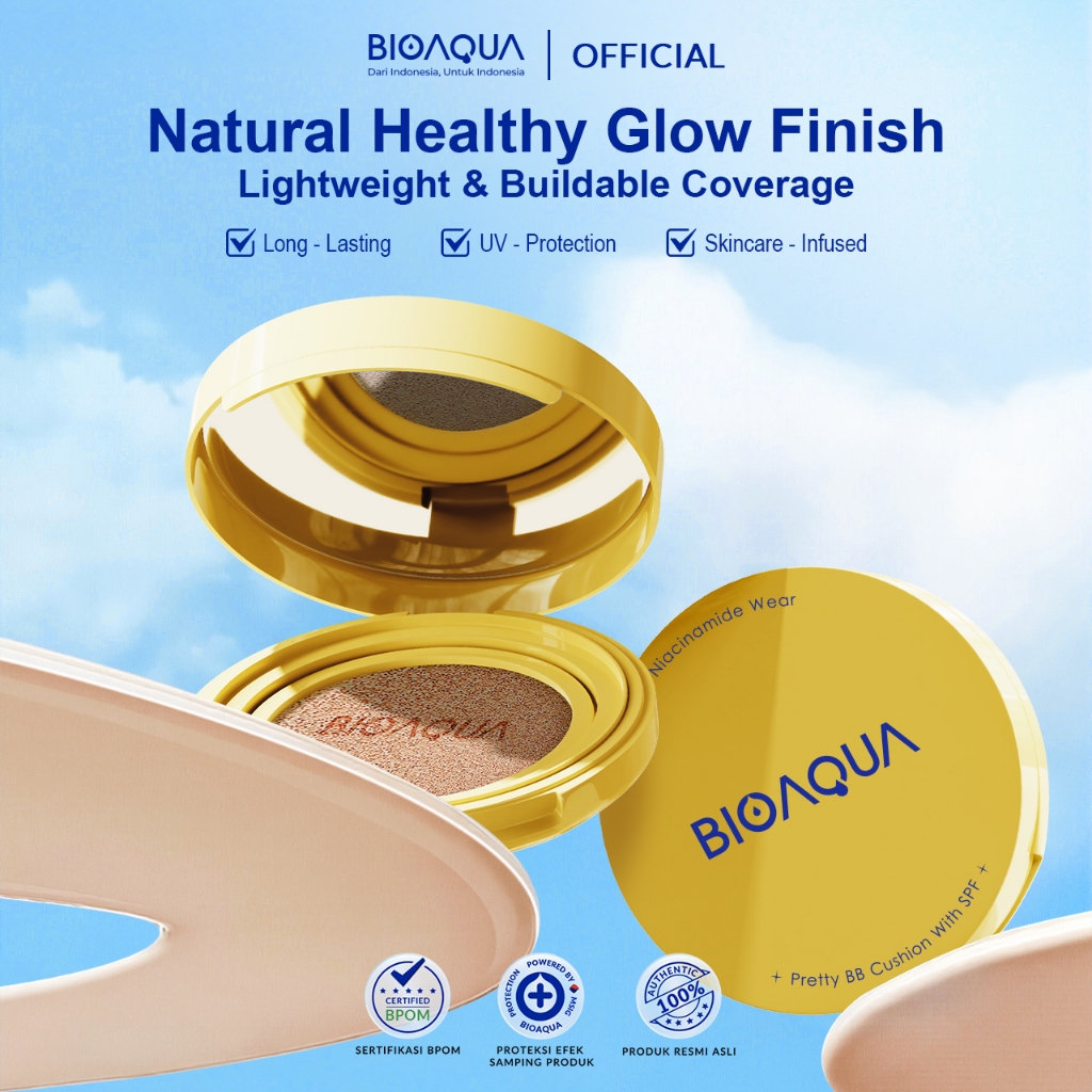 BIOAQUA Cushion Waterproof BB Cushion Original Niacinamide Wear Pretty BB Cushion With SPF Oil-Contr