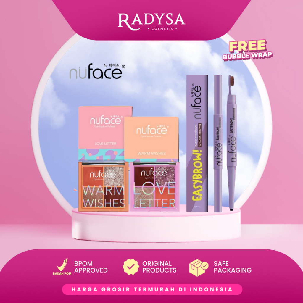 RADYSA - Nuface Eyeshadow Palatte | Nuface Liquid Blush On | Nuface Eyebrow Matic | Nuface MakeUp