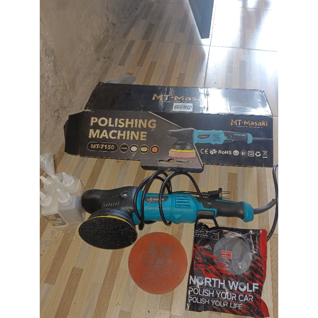 mesin poles dual action bonus pad finising dan obat poles mezerna
