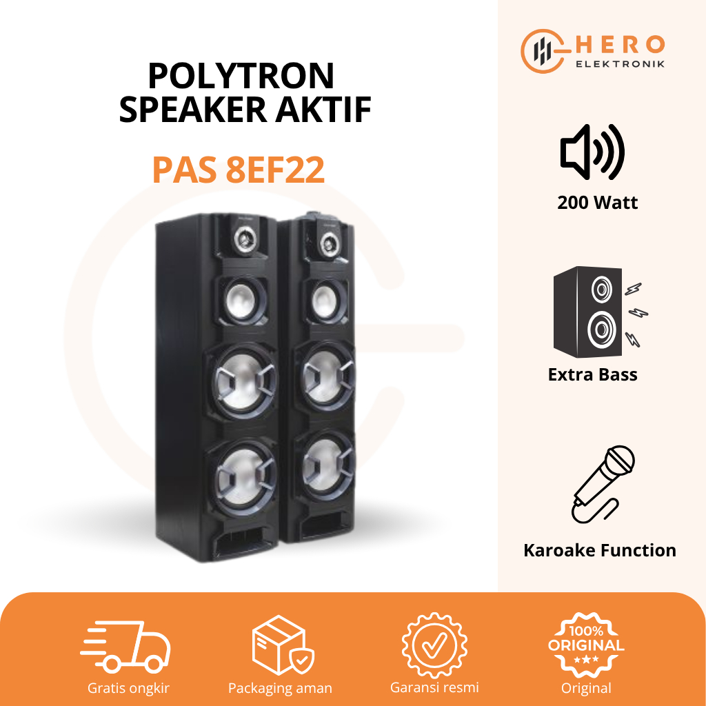 Speaker Aktif Bluetooth Polytron 8 Inch Speaker Polytron PAS 8EF22