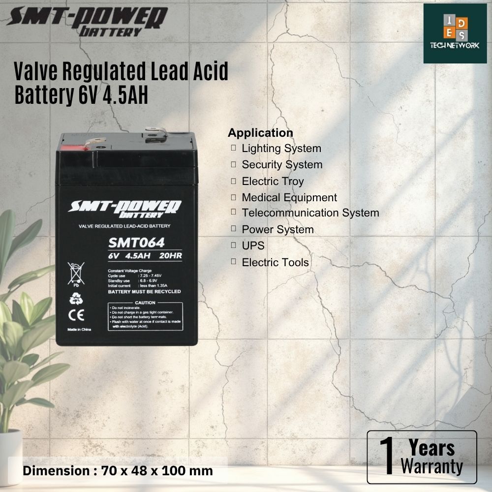 SMT Power Baterai VRLA SMT064 6V 4,5AH