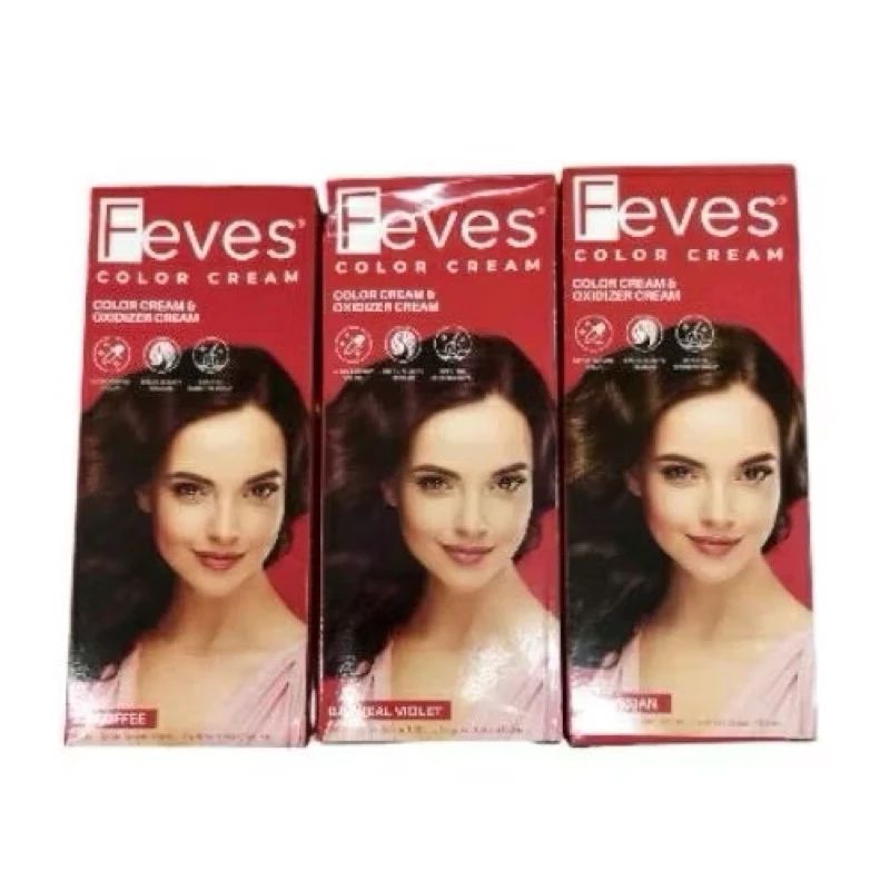 FEVES HAIR COLOR CREAM (SEMIR RAMBUT) MURAH BEST SELLER PEWARNA RAMBUT - FEVES COLOR HAIR