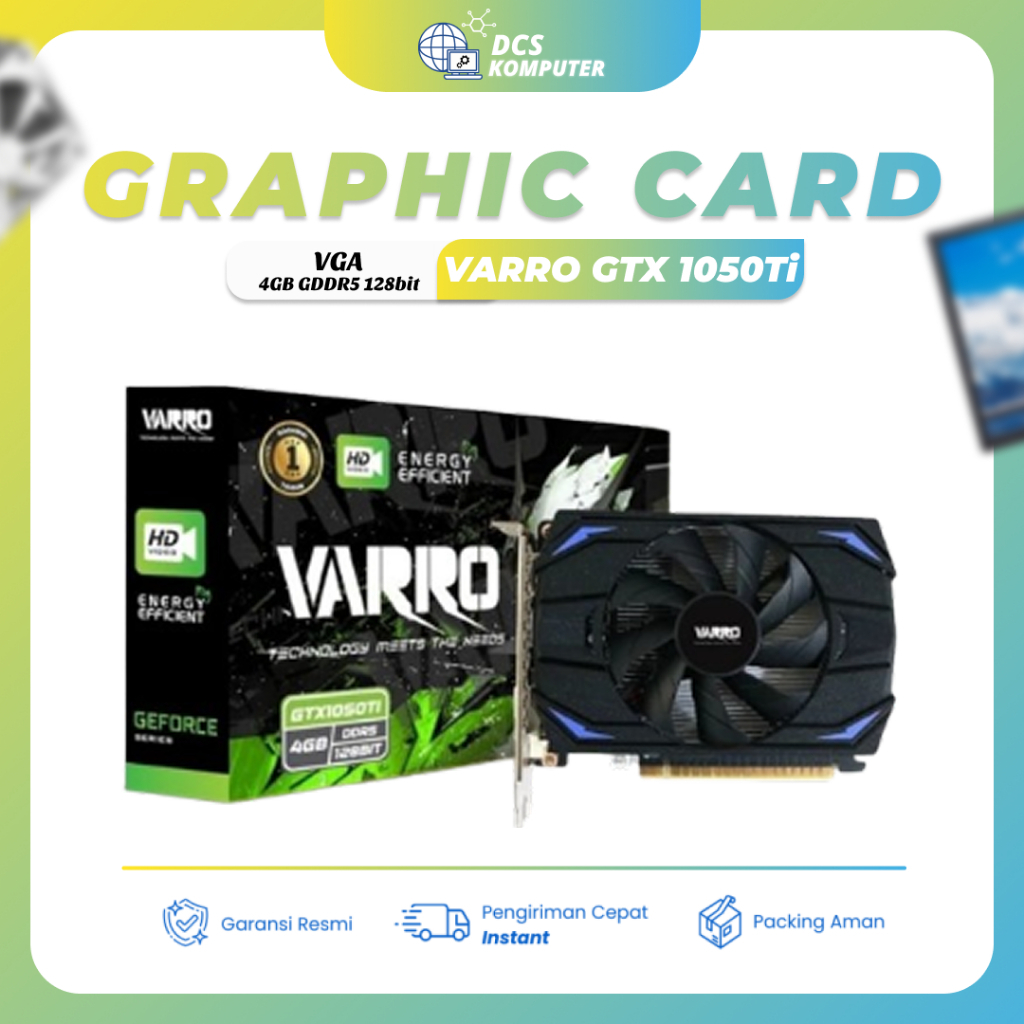 Vga Card Varro GtX1050Ti 4gb Gddr5 Graphic Card Nvidia GtX 1050 Ti New Garansi