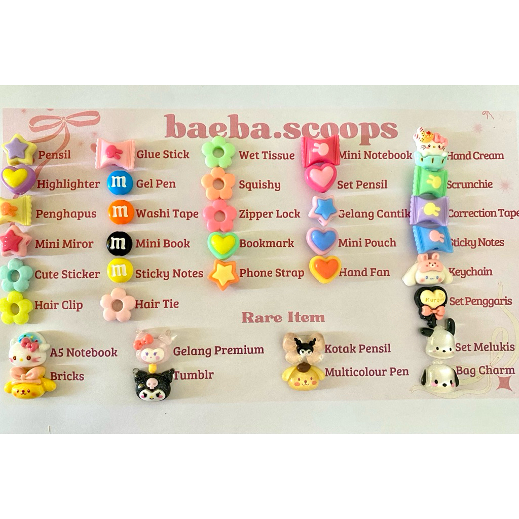 Scoop order mystery scoop by baeba scoop paket alat tulis dan aksesoris lucu