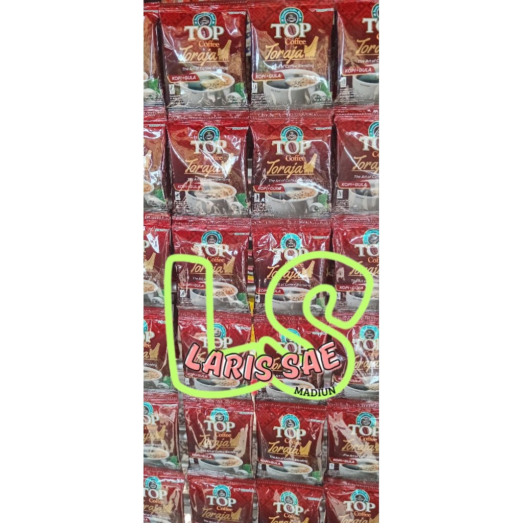 TOP COFFE TORAJA 25g 12pcs - Top Kopi Toraja + Gula
