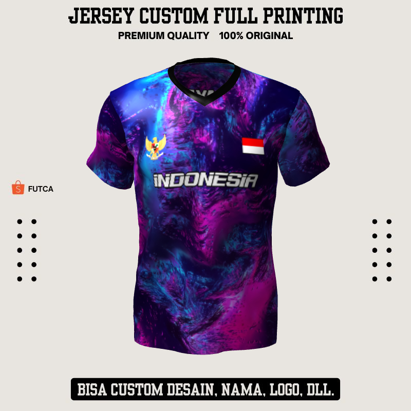Kaos Jersey Futsal Hitam Ungu Biru Motif Abstrak 151 - Jersey Olahraga Custom Full Printing