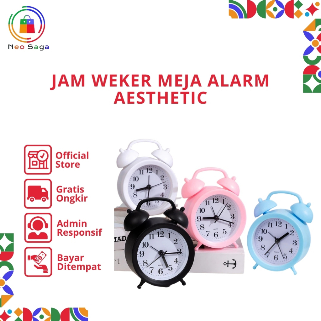 Jam Weker Meja Alarm 8811  Aesthetic Dekorasi Kamar Tidur