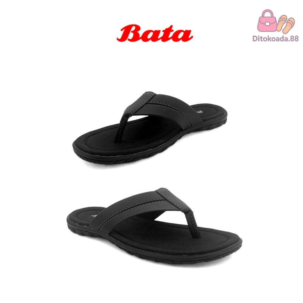 Sandal Bata Japit Presley Pria Bahan Kulit 100% Original | Sandal Santai Harian Nyaman & Kuat