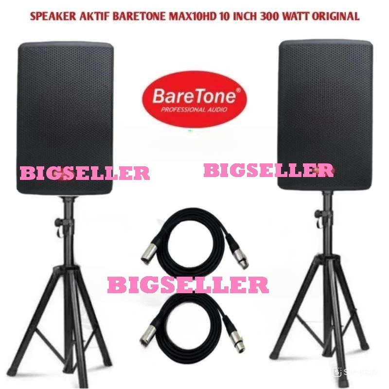Speaker Aktif Baretone MAX10HD MAX 10HD 10 Inch Aktif 300×2 Watt Original Garansi Resmi 1 Tahun