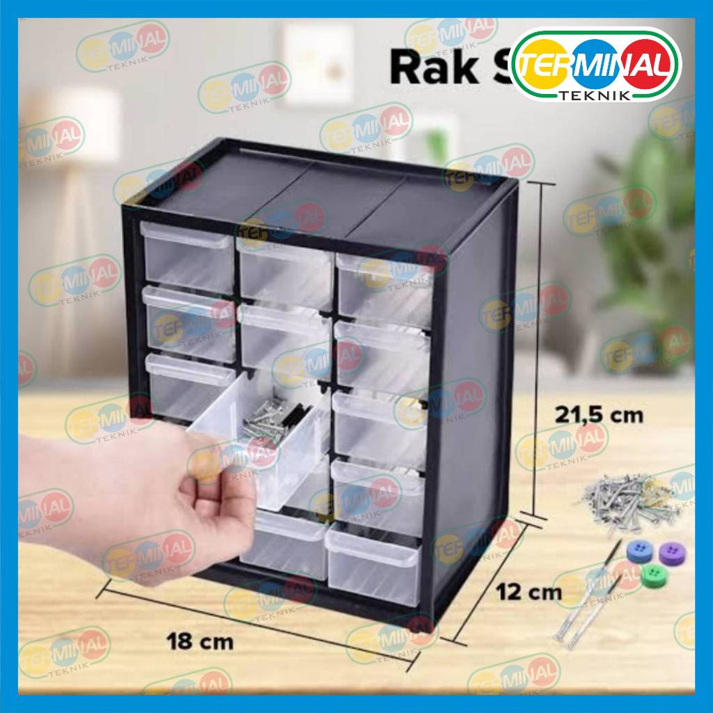 Kenmaster Rak Susun Rak Drawer 15 Susun Laci Mini Rak Murah Rak Sparepart Mini RAK-017