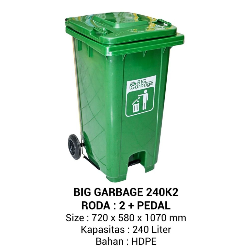 Kotak tong tempat sampah plastik besar BIG GARBAGE 240L - BANDUNG area saja