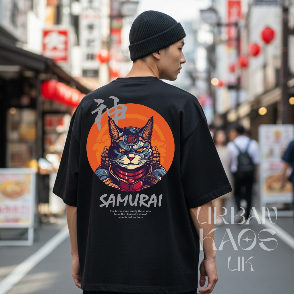 SSC KAOS DISTRO HITAM JEPANG | BAJU KAOS PRIA WANITA | KAOS JEPANG SAMURAI CAT | DISTRO KAOS PRIA WA