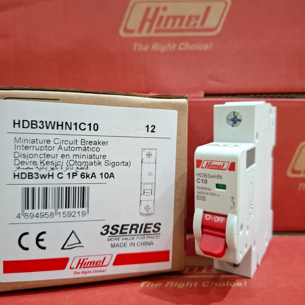 Himel MCB 10 Ampere 10A 1P 6kA HDB3wHN1 - SNI