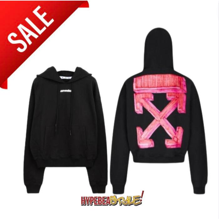 OFF WHITE FW20 MARKER OVER HOODIE BLACK/RED