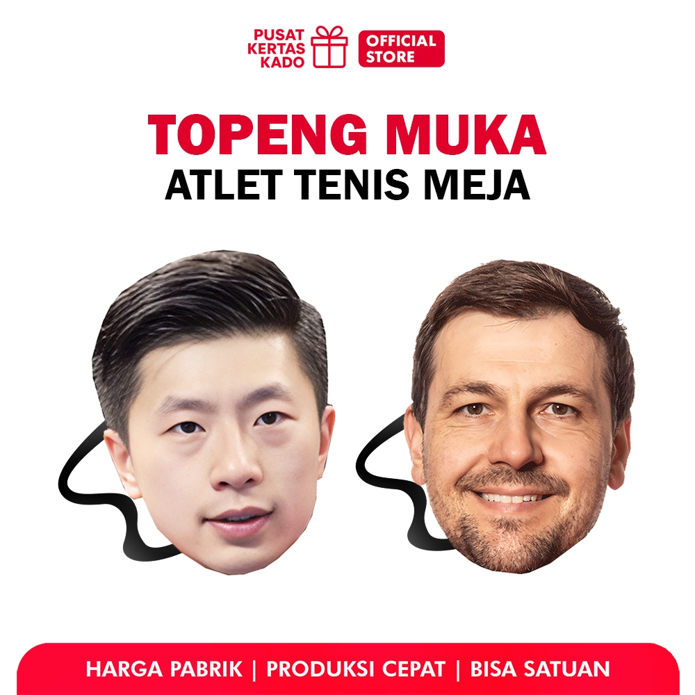 Topeng Muka Custom Wajah Atlet Tenis Meja