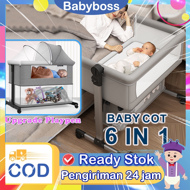 [Tinggi dapat disesuaikan]Box Bayi Tempat tidur bayi portabel travel cot bassinet lipat tempat tidur