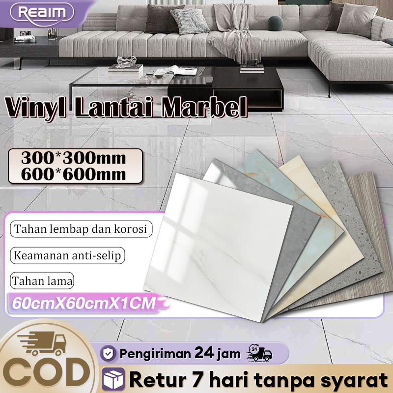 Reaim Vinyl Lantai Marbel Anti Slip​​ Lantai Vinil Marmer PVC ​​Stiker Lantai​ ​​Floor Vinyl​​